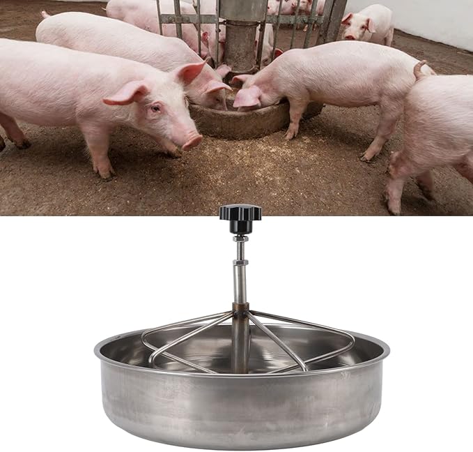 Piglets Feeding Trough, Stainless Steel Pig Feed Trough, Farm Animal Poultry Livestock Feeding Tool for Goat, Duck, Sheep, Piglets, Chicken (Large)
