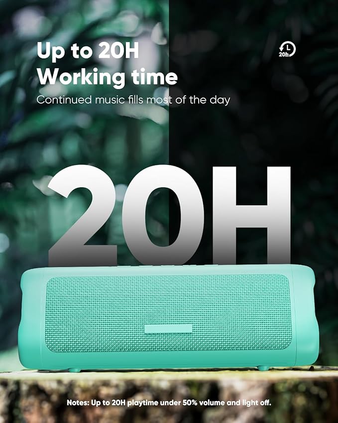 Bluetooth Speaker Gifts for Men: Portable Wireless, IPX5 Waterproof, White Elephant Gifts for Adults, Stocking Stuffers for Teens Boy Girl, Up to 20H Playtime, TWS Pair, for Home/Party/Outdoor (Teal)