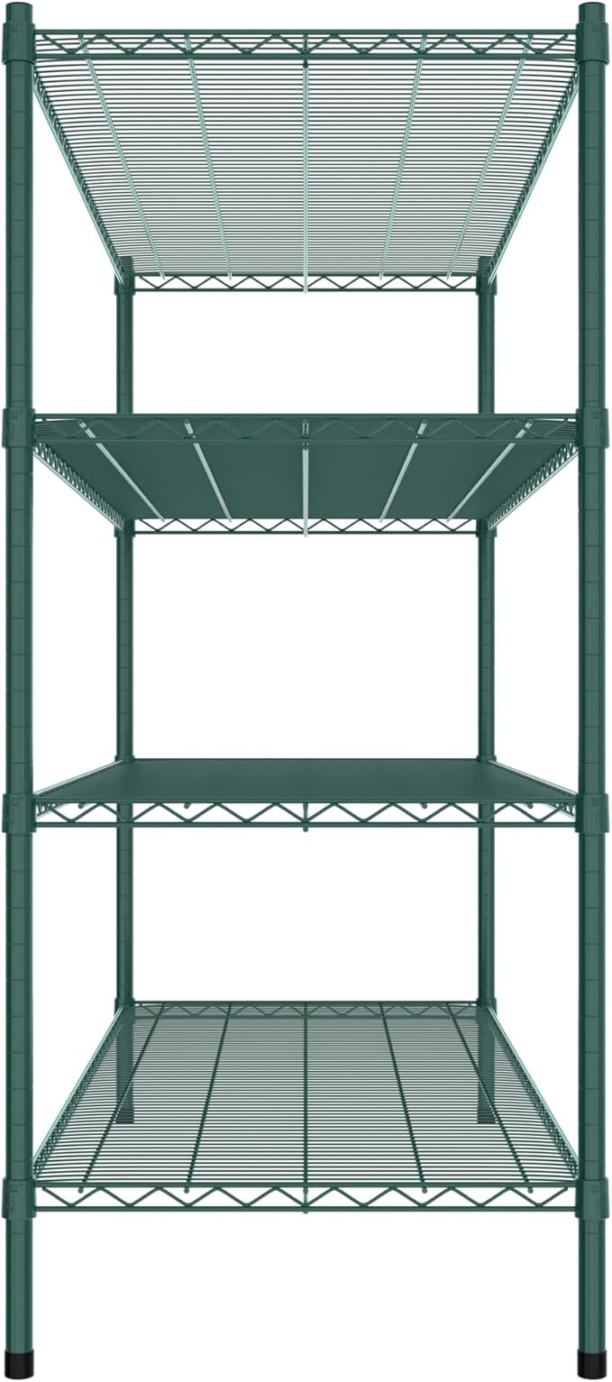 Commercial NSF Listed Green Epoxy Stationary Wire Shelving Kit 24" x 60" x 54", with 4 Shelves Perfect for Warehouse, Walk-in Refrigerator, Freezer, Grocery Store, Restaurant, Dishroom