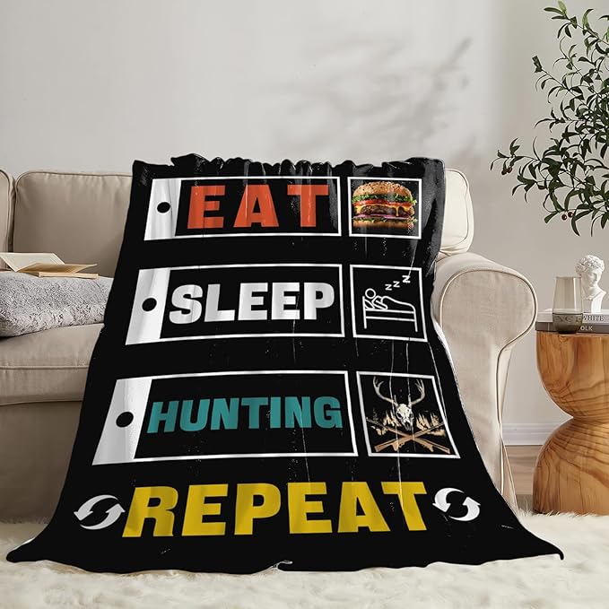 Hunting Blanket Gifts for Men Dad Hunters Throw Blankets Cozy Plush Fleece Deer Decor Flannel Fuzzy for Couch Chair Bed 80"X60"