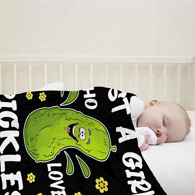 Just Girl Loves Pickles Blanket Soft Blankets and Throws Flannel Cozy Lightweight Quilt Gift Perfect for Bed Sofa Couch-80 x60 Large for Adult