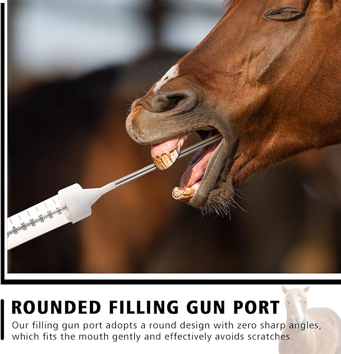 2 Pcs 500ml Large Cattle Drench Gun Big Dosage Feeding Gun Reusable Veterinary Medicine Syringe Continuous Dosing Feeding Dispenser Device for Pig Cow Sheep Goat Horse Livestock