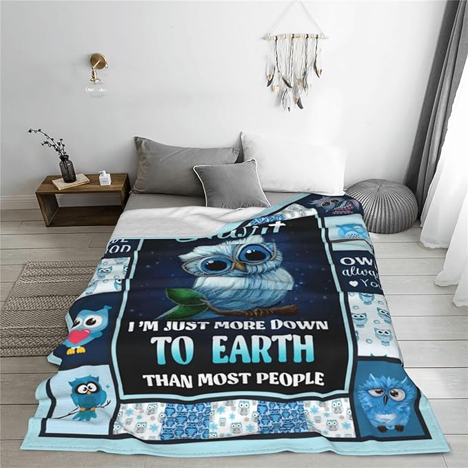 Owl Blanket Owl Throw Blanket Soft Fleece Flannel Bedding Owls Gifts for Boys Women Girls Lovers Adults Stuff Plush for Couch Sofa Bed Room Decor 40"X50"