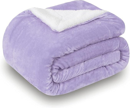 SOCHOW Sherpa Fleece Throw Blanket, Double-Sided Super Soft Luxurious Plush Blanket Throw Size, Lilac, 50x60 inches