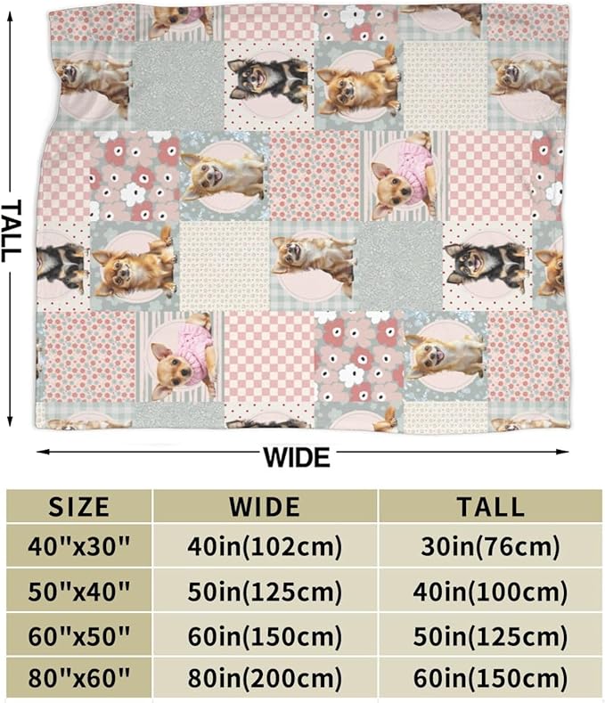 Cute Chihuahua Throw Blanket Chihuahua Dogs Cowboys Flannel Blankets Dog Lover Plush Super Soft Cozy Warm Decor Gifts for Boys Girls Kids Adults Men Women 40" x 50"