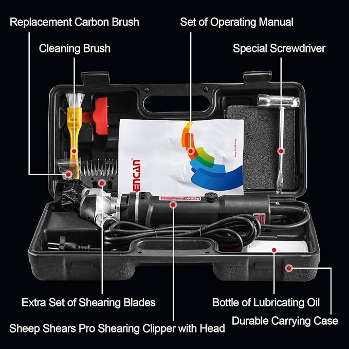 Sheep Clippers Sheep Shears,750W Farm Livestock Grooming Kit for Sheep Equine Goat Pony Cattle and Large Animals (with 2 Blades)