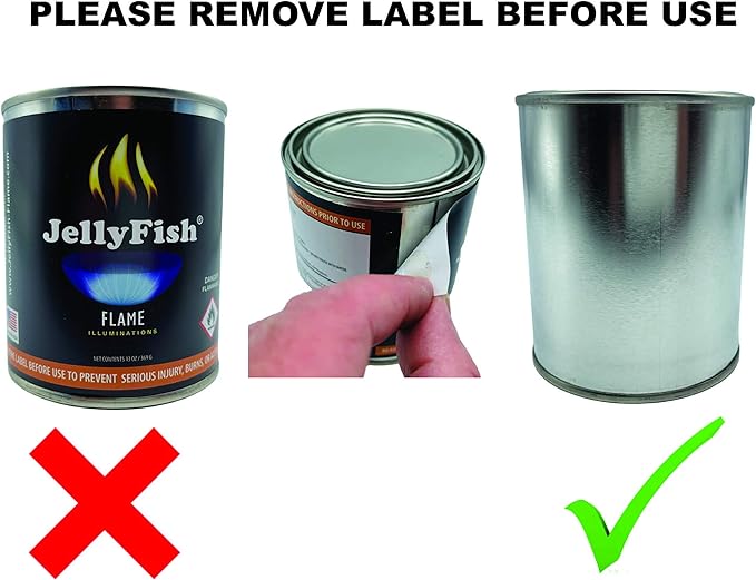 Real JellyFish Flame Premium Gel Fuel 48 Cans Indoor or Outdoor Made in USA 13oz