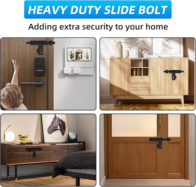 Heavy Duty Barrel Bolts Safety Door Lock, 6.7 Inch Slide Bolt Gate Latch with Padlock Hole,Solid SUS304 Stainless Steel Barrel Bolt Latch for Wooden Fence, Yard Door, Barn Door, Shed Door, Interior