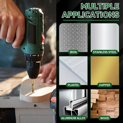 Cobalt Drill Bit Set, 8Pcs 1/8" 3/16" 1/4" 3/8" M35 High Speed Steel Jobber Length Kit Premium Metal Drill Bits for Hardened Steel Stainless Steel Cast Iron Plus Wood Plastic