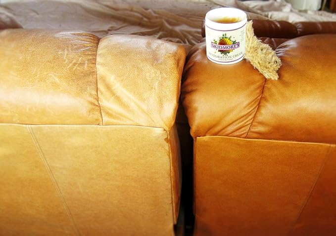 Skidmore's Restoration Cream | Leather and Wood Restorer, Softener, and Conditioner | All-Natural Non-Toxic Formula | Kit Will Restore, Repair Dry Leather and Wood Products | 16 oz