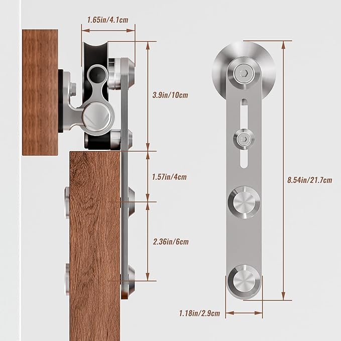 4FT Stainless Steel Sliding Barn Door Hardware Kit,Slide Smoothly Quietly,Easy Install,Heavy Duty Sturdy Barn Door Track for 24" Single Wood Door