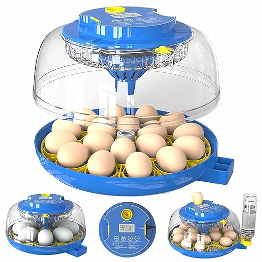 18 Chicken Egg Incubators for Hatching Eggs with Automatic Egg Turning and Humidity Control, High Hatch Rate Poultry Incubator for Chicken, Ducks, Goose, Pigeon, Quail, Ideal for Home, Farm, School