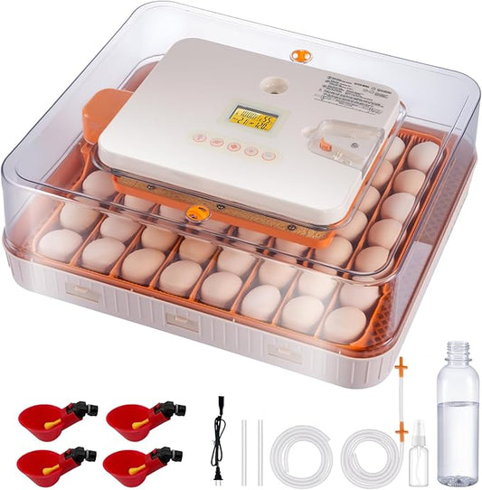 56 Egg Incubators for Hatching Eggs, Automatic Egg Turning and Humidity Temperature Control, Egg Candler, 360° Viewing Incubator for Hatching Chicken, Ducks, Goose, Quail
