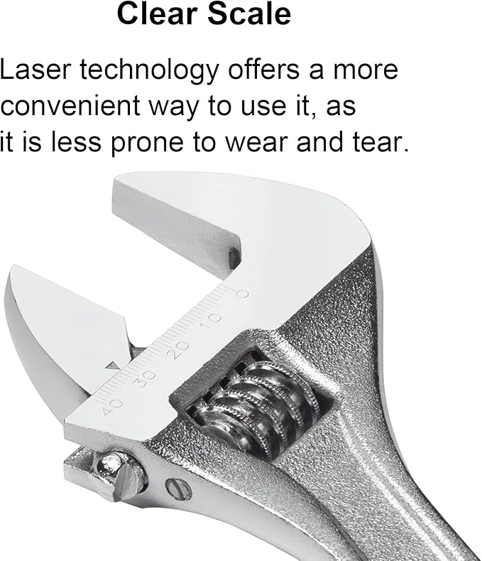 Jetech 24-Inch Adjustable Wrench - Professional Heavy Duty Chrome Vanadium Steel Shifter Spanner with Inch/Metric Scale Wide Caliber Opening