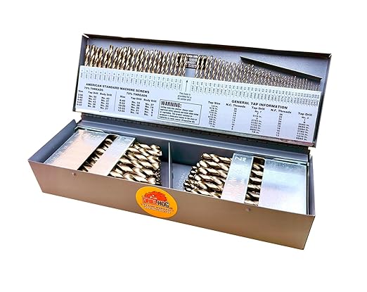 Drill Hog 115 Pc Drill Bit Set Cobalt M42 Fractional Letter Number