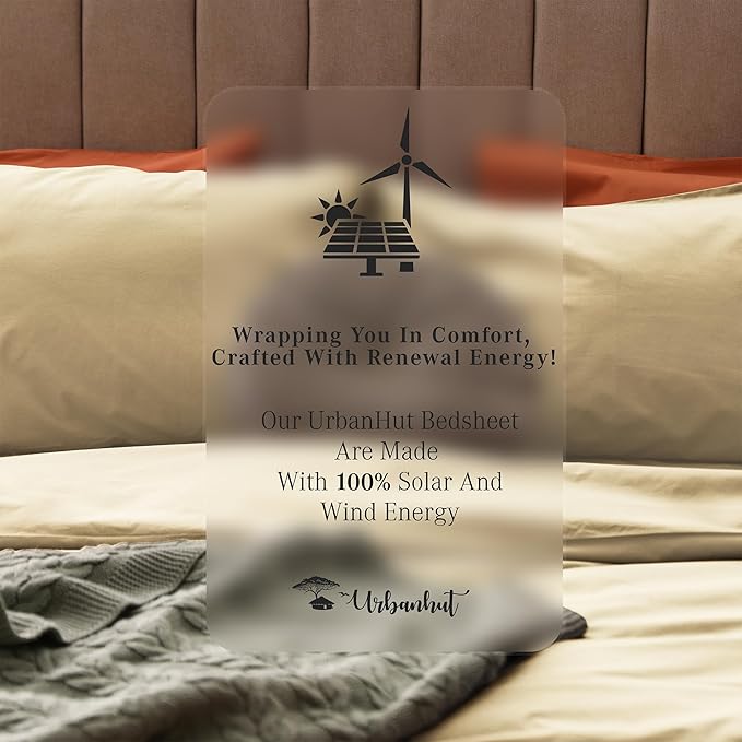 URBANHUT 1000 Thread Count Damask Striped King Size Egyptian Cotton Sheets, Long Staple Soft & Breathable, 4 Pc Bed Sheet Sets, Luxury Hotel Sateen Sheets Fits 16" Deep Pocket - Sand