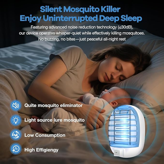 Indoor Bug Zappers, Mosquito Killer Indoor, Insect Traps for Home Mosquito Zapper for Baby & Pets, Kitchen, Living Room, Bedroom, Baby Room, Office (6 Pack)