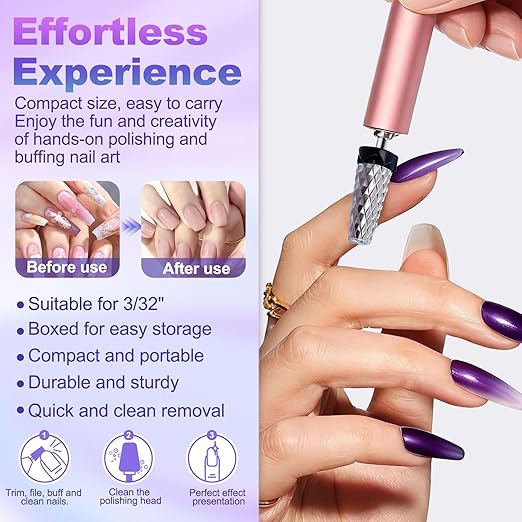 Fantexy 3/32" Carbide Nail Drill Bit - Remove Acrylic Hard Gels Quickly and Safely, 5-in-1 Tungsten Carbide Nail Drill Bit for Nail Art,Manicure,Pedicure,Gel,Cuticle Clean (Extra Coarse - XC)
