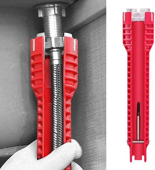 8 in 1 Multifunctional Sink Bathroom Wrench, Plumbing Installation Tool Household Water Pipe Faucet Washing Basin Corner Valve Sink Repair Removal Tool
