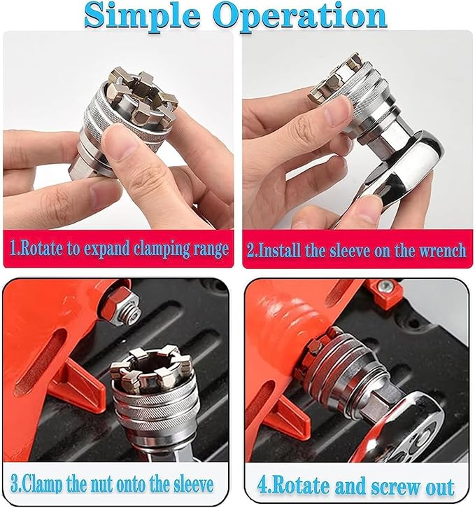 3pcs Adjustable Universal Socket Wrench Multifunction Drill Adapter Multi-Function ith3/8" to 3/4" 10mm-19mm Universal Maintenance Socket With 3/8" Drive Ratchet Torque Wrench & Power Drill
