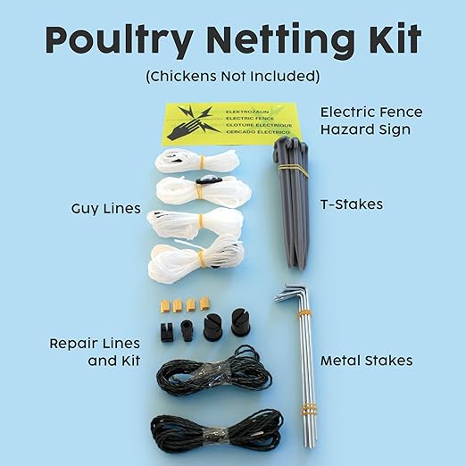 Electric Poultry Netting – Premium, Portable & Weatherproof 48" x 164' Net with Stakes, Easy-Setup Predator Fence for Chickens, Farms & Gardens - Sleep Sound Knowing Your Coop is Safe