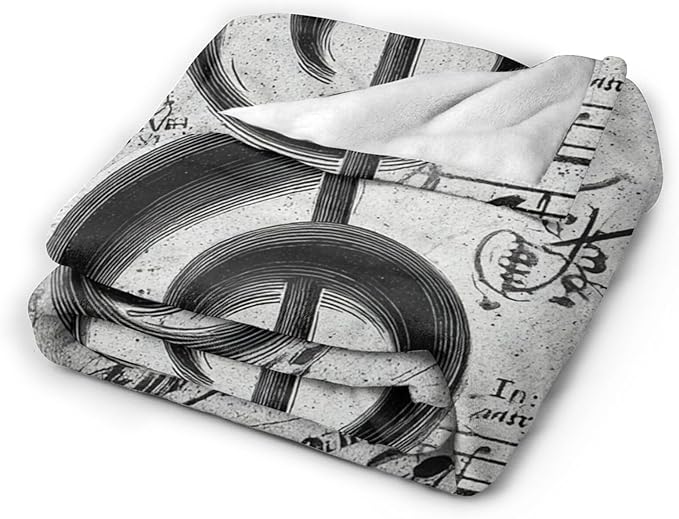 Music Note Throw Blanket Piano Notes Flannel Blankets Music Lover Fuzzy Plush Super Soft Cozy Warm Decor Gifts for Boys Girls Kids Adults Men Women 60" x 80"