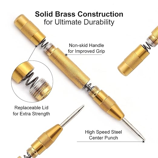 COMOWARE 5PCS M35 Cobalt Step Drill Bit Set with 1/4" Hex Shank, Automatic Center Punch, Two Spiral Flute Impact Design, Ideal for Metal, Stainless Steel, Wood, Plastic