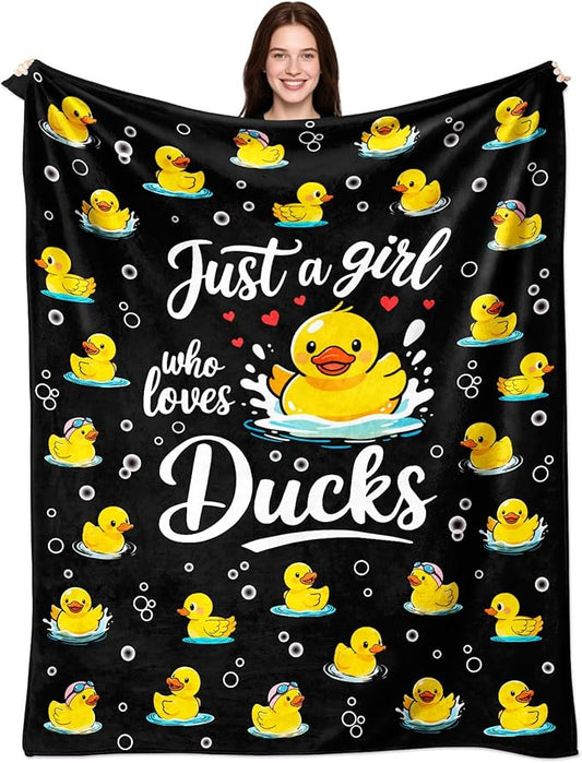 Duck Blanket Gifts Soft Flannel Ducks Throw Blanket Duck Stuff Decor for Girls Women Kids Adults 60"x50"