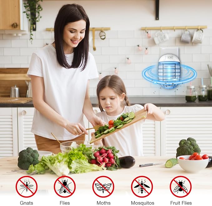 Indoor Bug Zappers, Mosquito Killer Indoor, Insect Traps for Home Mosquito Zapper for Baby & Pets, Kitchen, Living Room, Bedroom, Baby Room, Office (6 Pack)