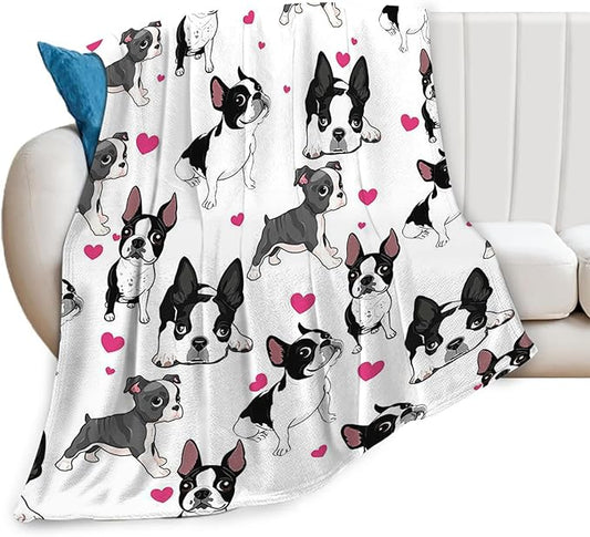 Tijuboni French Bulldog Throw Blanket Dog Gifts for Girls Boys Women Men Kids Adults Soft Flannel Fleece Blanket for Couch Sofa Bed Home Decor 50"x60"