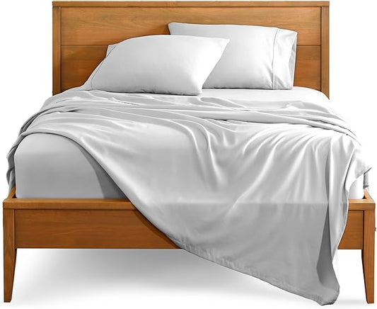 Bare Home Full Sheet Set - Luxury 1800 Ultra-Soft Microfiber Full Bed Sheets - Double Brushed - Deep Pockets - Easy Fit - 4 Piece Set - Bedding Sheets & Pillowcases (Full, Cloud Grey)