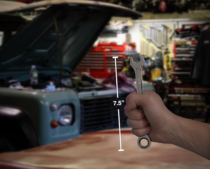 Jaeger 9/16 Inch Ratcheting Wrench with Upgraded 4° Ratcheting Precision and Hardened, Polished Steel for Projects with Tight Spaces