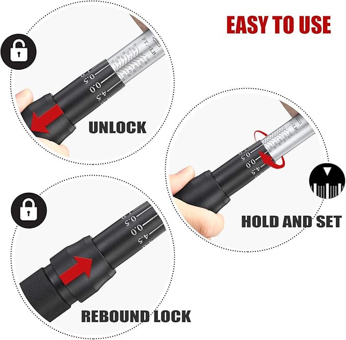 3/8-Inch Drive Click Torque Wrench (10-100 ft.-lb./15-135 Nm) Dual-Direction Adjustable Torque Wrench Set