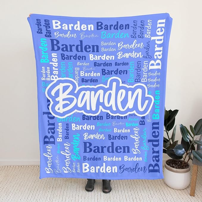 Custom Blanket with Name Personalized Blankets for Kids Adult Boys Girls Flannel Monogrammed Customized Blankets Throw (30''x40'')