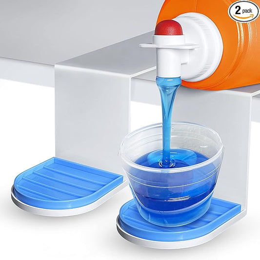 Simplation [2 Pack] Laundry Detergent Cup Holder, Detergent Drip Catcher (Upgraded Drip Tray), No More Mess or Leaks, Slide_Style