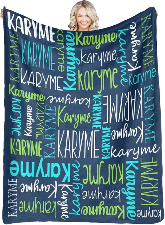 Personalized Name Blanket for Kids and Adult Customized Blanket for Boys Girls Baby Personalized Blanket and Throws Super Soft