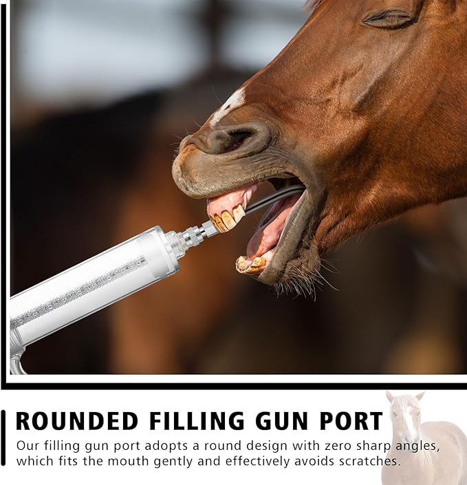 2 Pcs 50ml Large Cattle Drench Gun Large Dosage Feeding Gun Reusable Veterinary Medicine Syringe Continuous Dosing Feeding Dispenser Device for Pig Cow Sheep Goat Horse Livestock(Stylish)