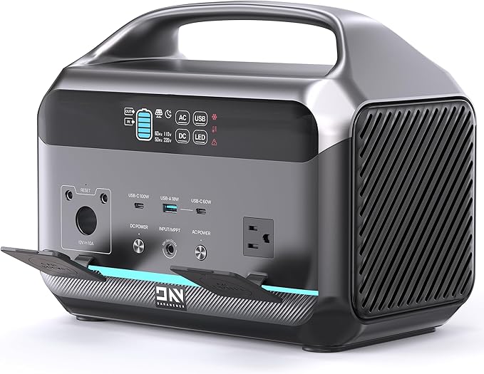 Portable Power Station 1200W Peak, 576Wh Solar Generator, LiFePO4 Battery 1.5Hour Fast Charging, Power Bank for Home & Emergency Backup, Hurricane, CPAP (Solar Optional)