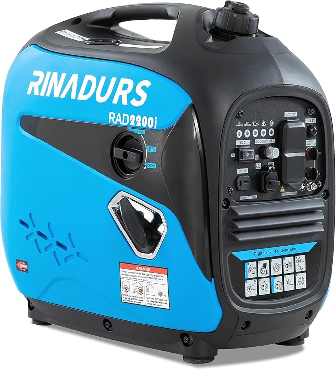 2200 Watt inverter generator, quiet and portable, suitable for home backup power, outdoor camping, and construction sites.EPA Compliant