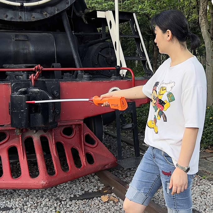 Rechargeable Waterproof Cattle Prod for Cows Hogs Sheep Large Dogs Electric Livestock Prod with 23" Length Flexible Shaft, Total Length 33.5 inch