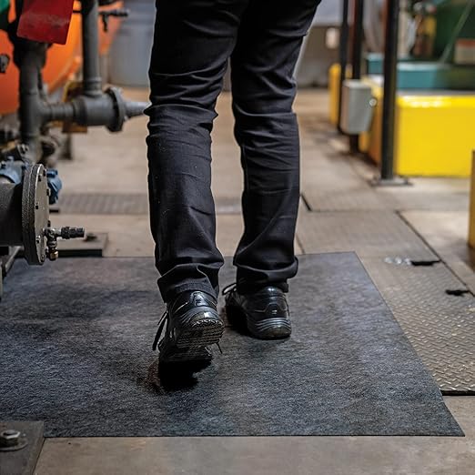 PIG Grippy Floor Mat | Industrial Entrance Mat with Adhesive Backing | 4' x 100' Mat Runner | Black | GRP48200-BK