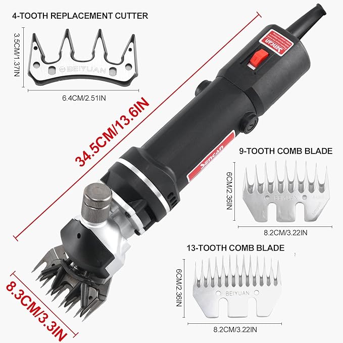 Sheep Clippers Sheep Shears,750W Farm Livestock Grooming Kit for Sheep Equine Goat Pony Cattle and Large Animals (with 2 Blades)