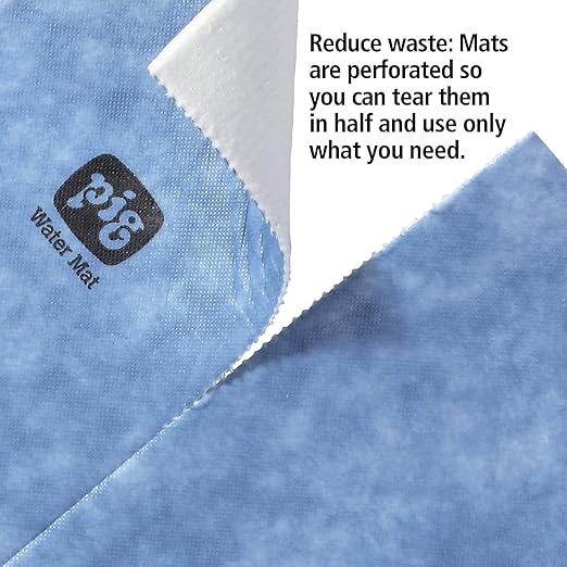PIG Water Absorbent Mat - Reusable - 50 Pack - 15" x 19" Pads - Blue and White - PM50539