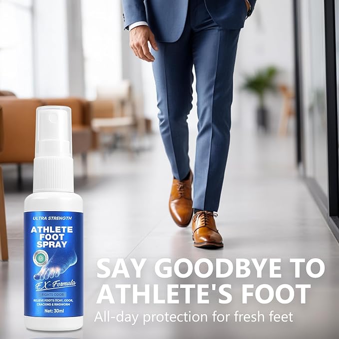 Athletes Foot Spray-Athletes Foot Treatment for Itchy, Sweaty & Uncomfortable Skin, Gently Soothes Feet, Toes & Groin Area | Deodorizing, 1.01 Fl.Oz