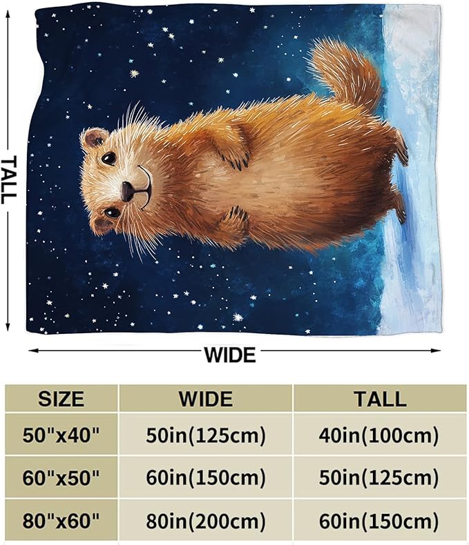 Groundhog Throw Blanket Cozy Plush Groundhog Gifts Blankets Flannel Fleece Lightweight Fuzzy Animal Blanket for Girls Women 60"X50"