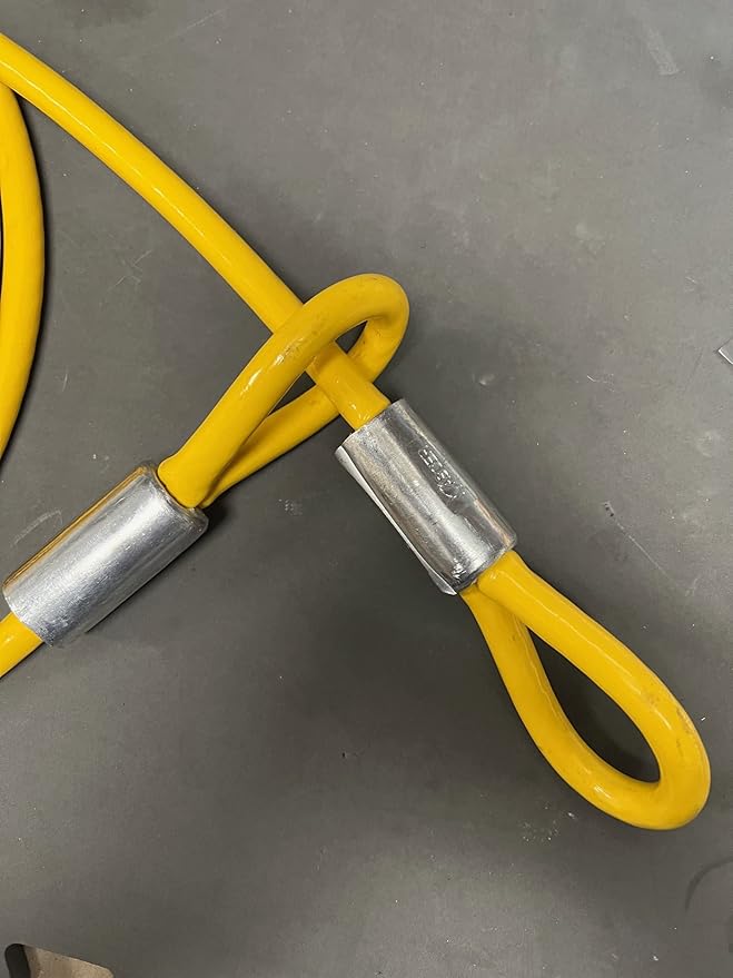 Commercial Heavy Duty Braided Galvanized Steel Anti-Theft Security Cable with Looped Ends. (1/2 Inch Thick, 7x19 Construction, 20 Feet)
