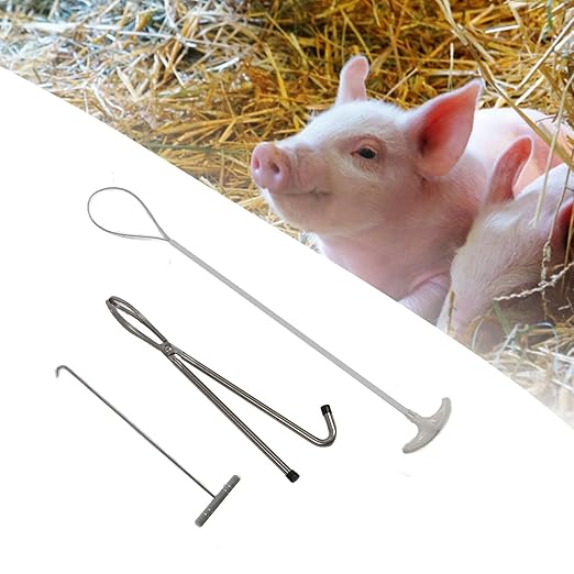 Stainless Steel Veterinary Midwifery Hook Tong Pig Breeding Equipment Livestock Tool Durable Rustproof Adjustable U Shaped Design for Pig Cow Sheep Delivery Assistance Prem