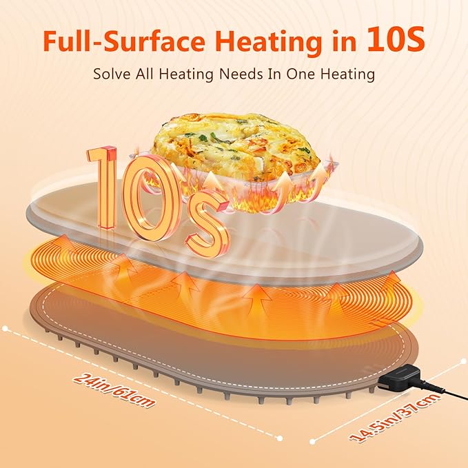 Warming Mat for Food Extra Large,36"x15" Food Warming Mats for Countertops, Parties, and Daily Use with Timer and 3 Temperature Levels