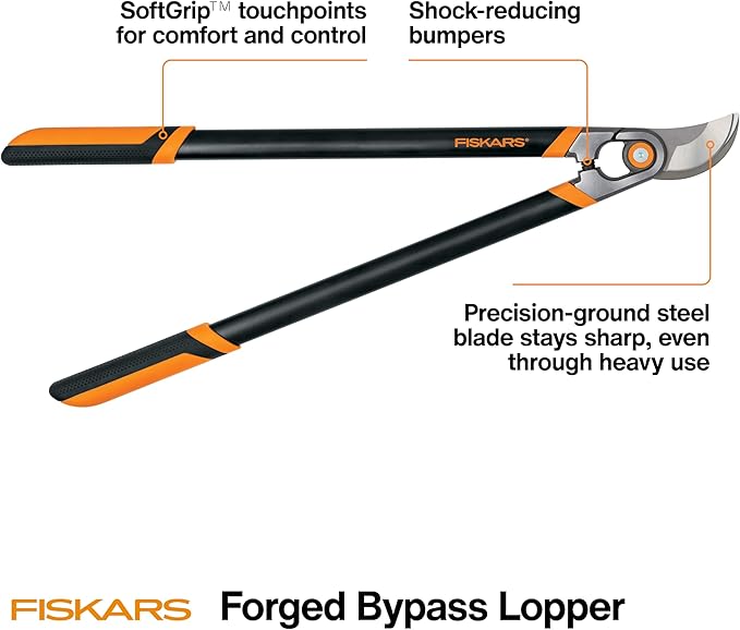 Fiskars Forged Lopper, Heavy-Duty Branch Cutter Gardening Tool with Replaceable Blade, 30", Black/Orange
