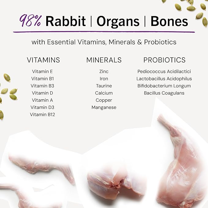 Stella & Chewy's Freeze-Dried Raw Cat Dinner Morsels - Premium Rabbit Recipe with 98% Responsibly-Sourced Meat & Organs - Natural Grain-Free Cat & Kitten Food - Made in USA - 8 oz